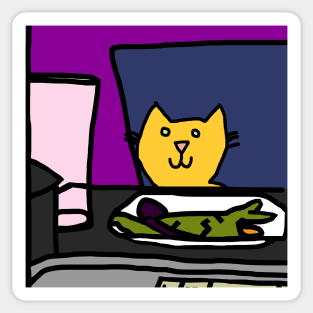 Cat at a table Sticker